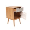 Mesa de Luz 1 puerta 1 cajón - Línea Nórdica Roble/Gris Claro/Blanco