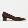 Stiletto Alanis en cuero nobuk Chocolate