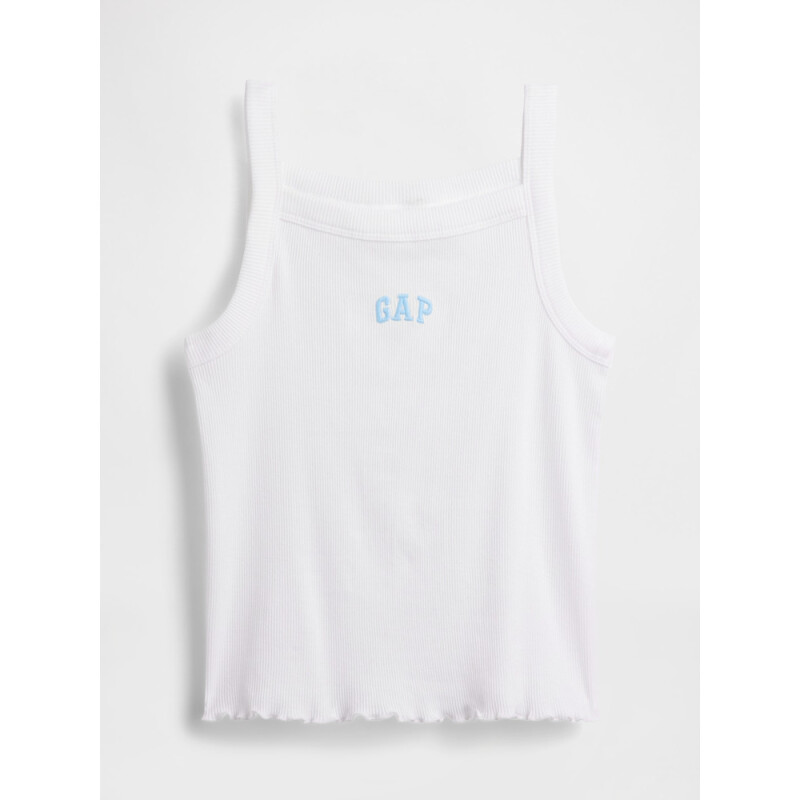 FRCH SQ NECK RIBBED LOGO TANK FRESH WHITE