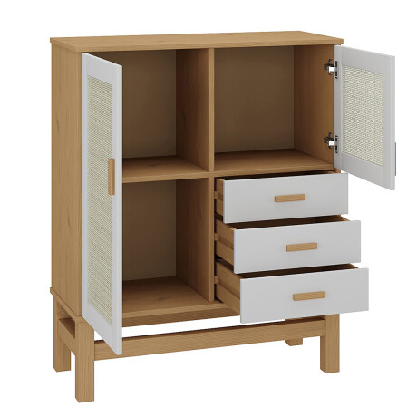 APARADOR BARGUEÑO BUFFET DE 2 PUERTAS 3 CAJONES EN MADERA MACIZA CON RATAN APARADOR BARGUEÑO BUFFET DE 2 PUERTAS 3 CAJONES EN MADERA MACIZA CON RATAN