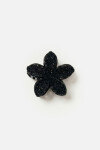 Broche acrílico hibisco glitter negro