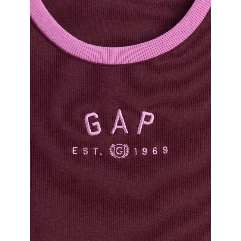 FRCH SS MOD RIB ABBRV TEE TUSCAN RED