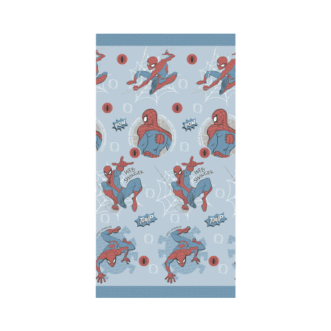 Colcha Infantil 1 Plaza 100% Microfibra Spiderman Celeste Claro