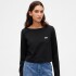 INTL LS CROPPED BOAT TEE TRUE BLACK V2