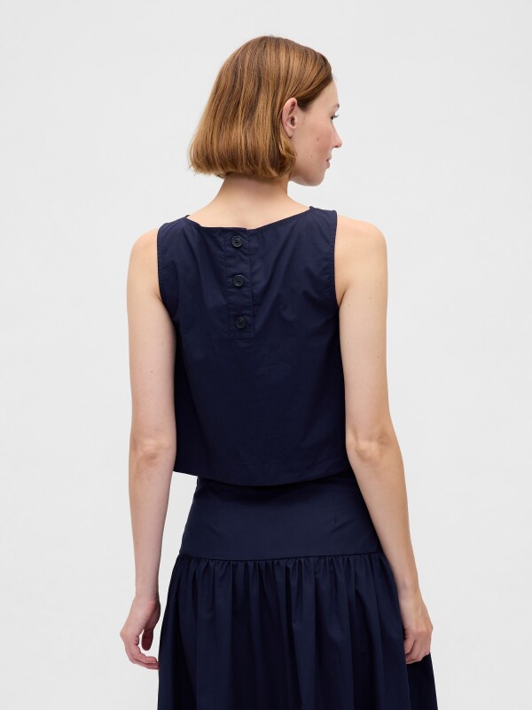 SL SHELL TANK - POPLIN NAVY UNIFORM