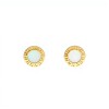 Caravanas Circulo Greca de oro- Oro bajo - Nácar- CA8054 conpiedra
