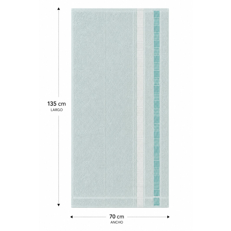 Toalla de Baño en Aldogón 70x135cm Moreto Verde Agua