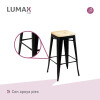Taburete Tolix en metal y asiento de madera Negro