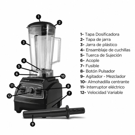 Licuadora Profesional 2 Litros 1500 W 3 HP Turboblender Licuadora Profesional 2 Litros 1500 W 3 HP Turboblender