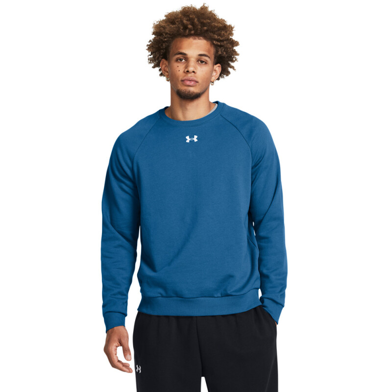 UA Rival Fleece Crew-BLU BLU-406