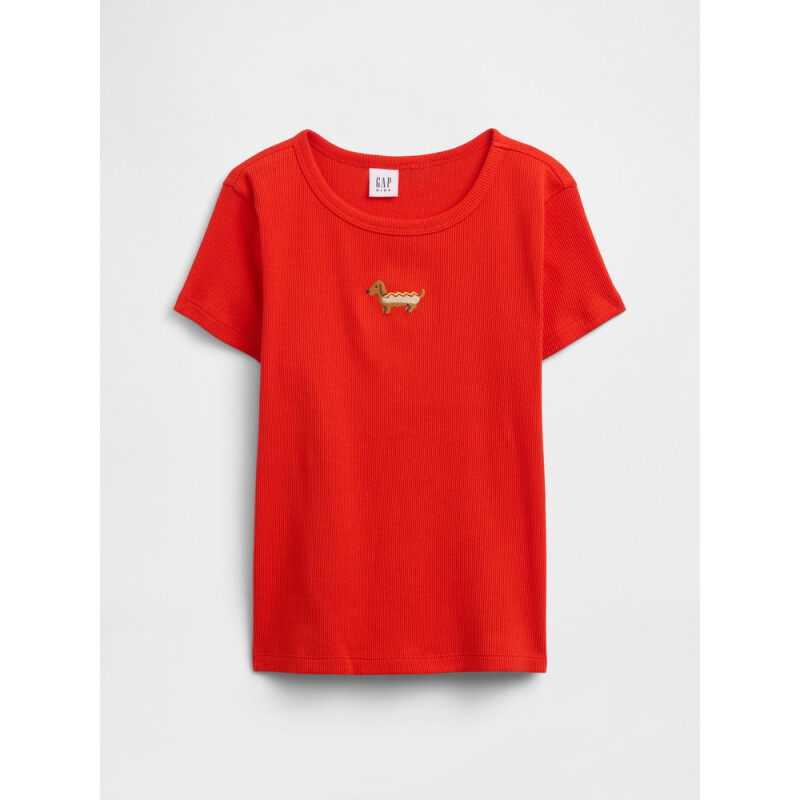 V-SU SS RIB TEE HOT RED 664