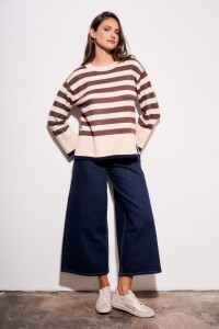 Sweater Rayado Marrón