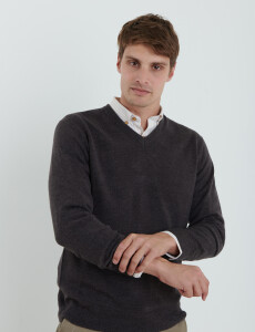 470313 SWEATER V HARRINGTON URBAN Gris Oscuro Melange