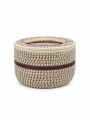 CESTA CON TAPA EN YUTE MULTICOLOR