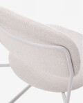 Silla apilable Meli de chenilla chenilla beige y patas de metal beige
