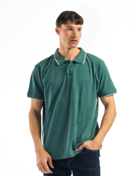 Remera Polo Algodón Pino Melange/Gris Claro
