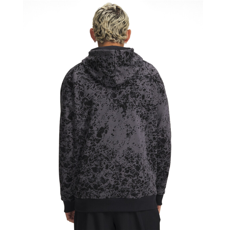UA Rival Fleece Prtd Hoodie-GRN BLK-001