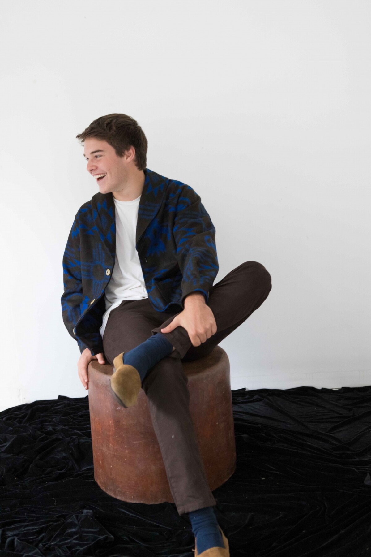 Navajo Cardigan Men Azul / Negro