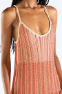 STRIPED LONG KNIT DRESS Fucsia