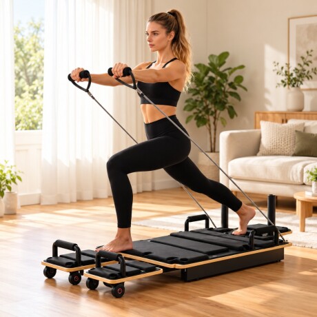 CAMA PARA PILATES REFORMER MULTIFUNCIÓN CON BANDAS DE RESISTENCIA CAMA PARA PILATES REFORMER MULTIFUNCIÓN CON BANDAS DE RESISTENCIA