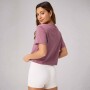 Top Training 100% Cotton Boxy Tee Mujer Mushroom Mauve
