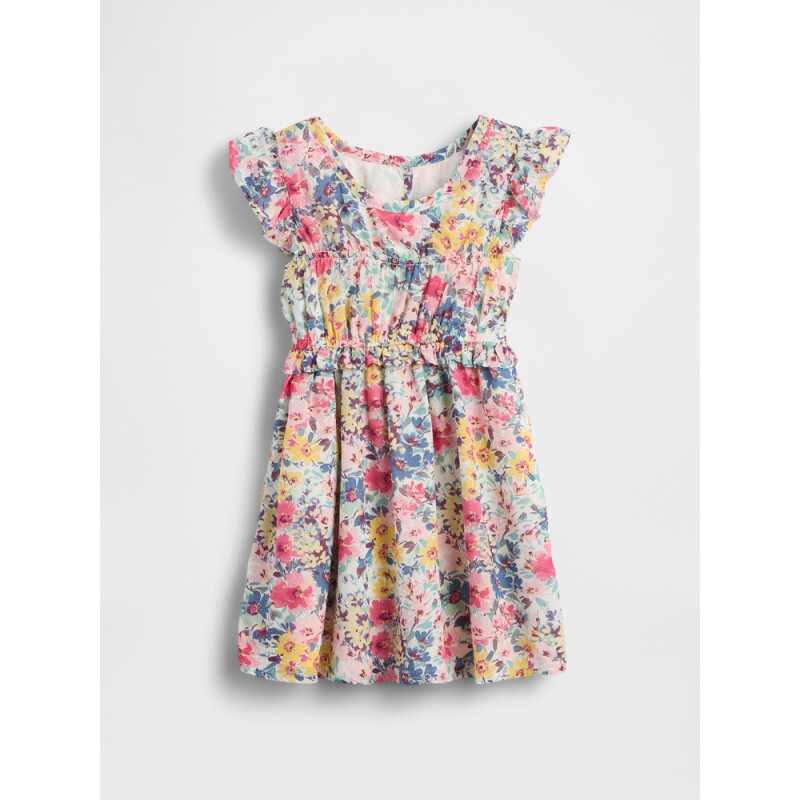SL KEY FLORAL SMOCK RFL DRESS IVORY FROST FLORAL