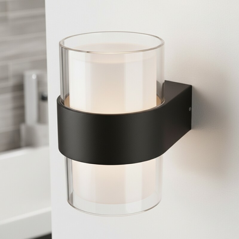 ARTEFACTO EXTERIOR LERMA PARA ADOSAR EN PARED BIDIRECCIONAL 10W Aplique LED Exterior Lerma Bidireccional 10W Negro