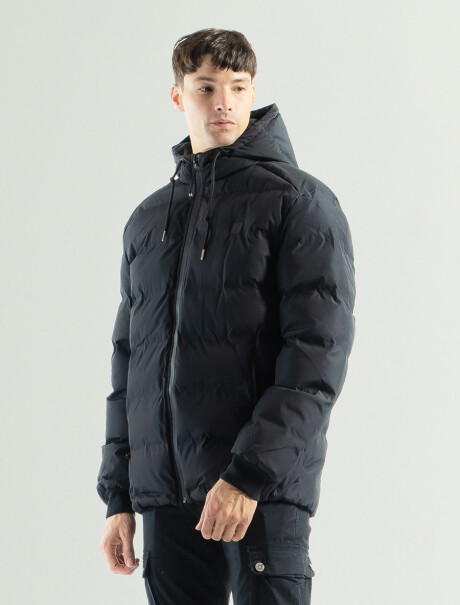 Campera Nylon Capitoneada C/Capucha Jack Negro