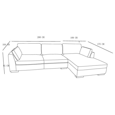 SOFÁ C/CHAISE MÁS DE 4 CUERPOS TELA NATURAL-BEIGE MONACO NATURAL
