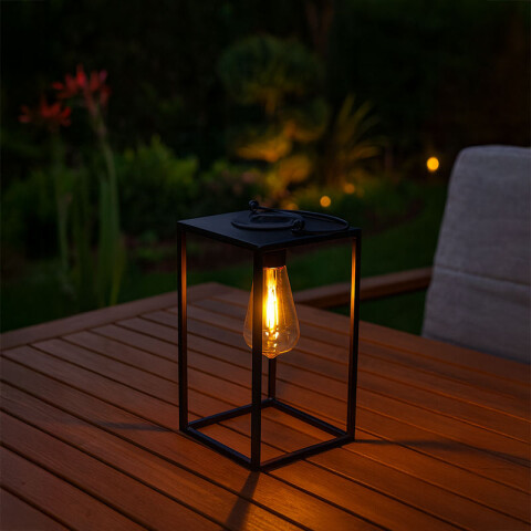 Luminaria decorativa solar tipo farol LED 0,12W cálida EG3841