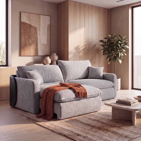 SILLÓN SOFÁ LIVING 3 CUERPOS RETRACTIL AJUSTABLE EXTENSIBLE GRIS