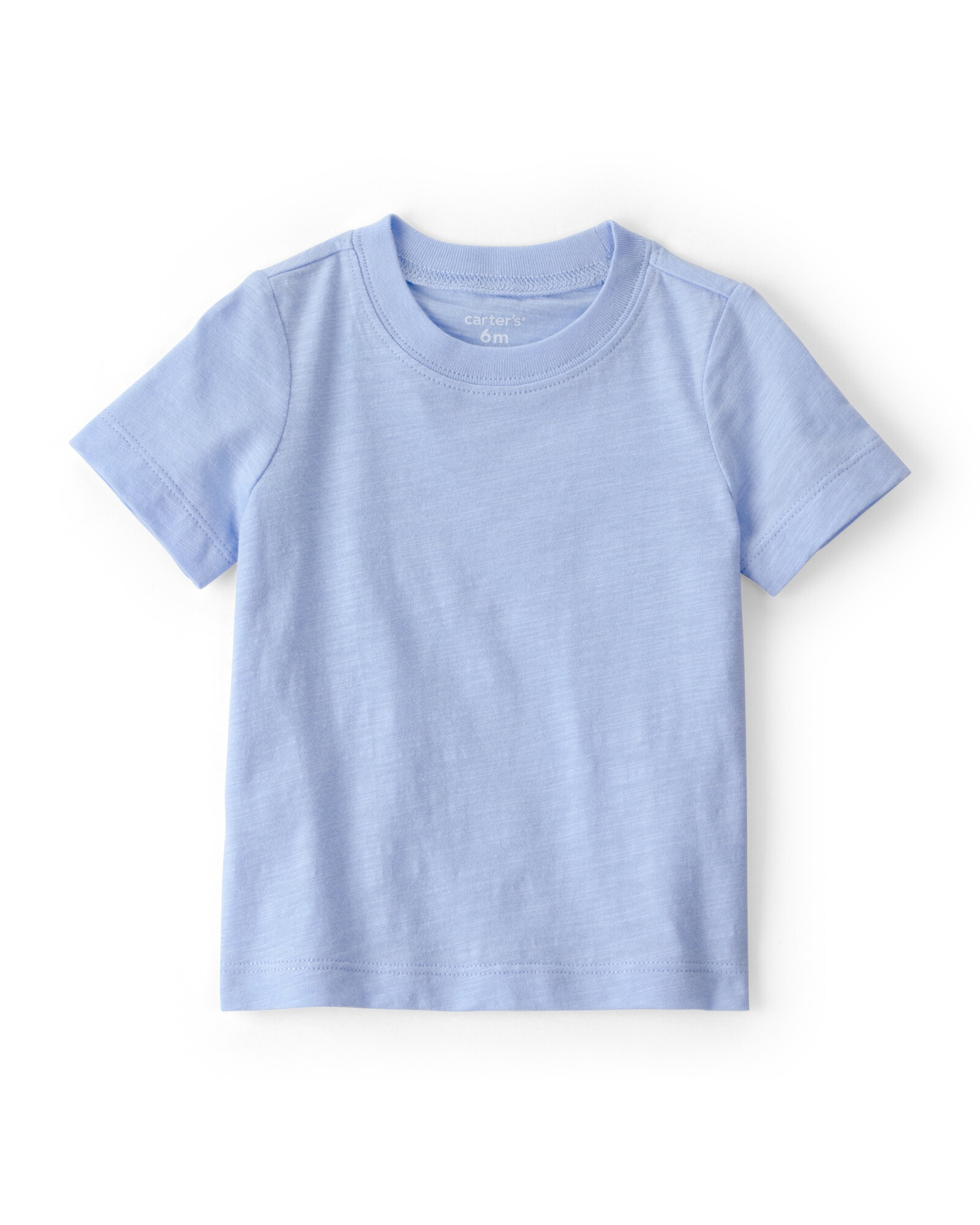Set dos piezas de algodón, enterito corto a rayas y remera, azul Sin color