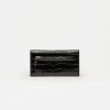 Billetera Dalia en cuero grabado croco satinado Negro