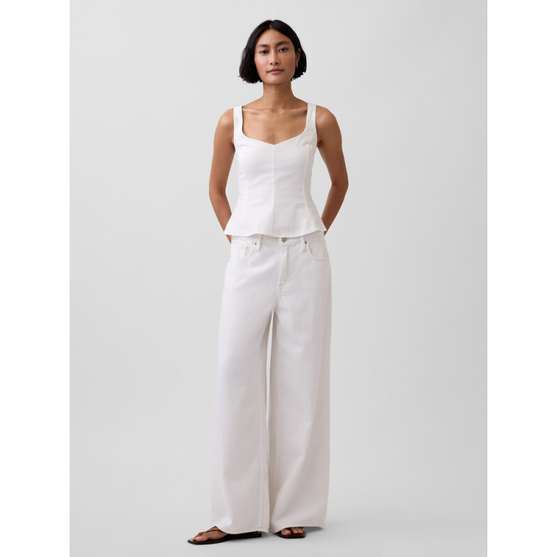 SL PEPLUM TOP NEW OFF WHITE
