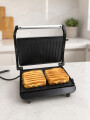 GRILL SANDWICHERA 850WATTS PLATEADO