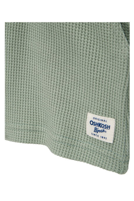 Short de algodón, punto waffle, verde Sin color