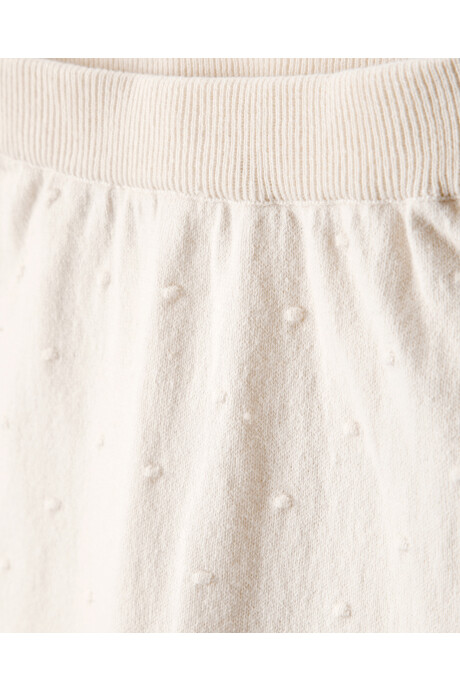 Set dos piezas de algodón, pantalón y buzo, marfil Sin color