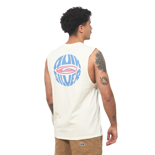 Musculosa Quiksilver Quik Globe - Blanco Musculosa Quiksilver Quik Globe - Blanco