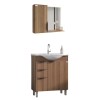 Mueble de baño de pie Crystal Nogal 72 cm con Bacha de resina y espejo con botiquín Mueble De Baño De Pie Crystal Nogal 72 Cm Con Bacha De Resina Y Espejo Con Botiquín