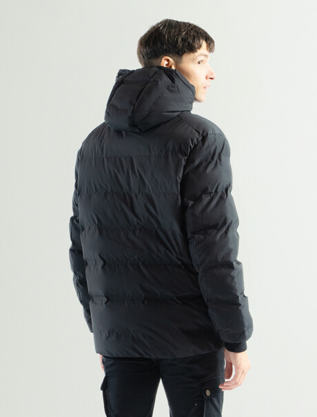 Campera Nylon Capitoneada C/Capucha Jack Negro