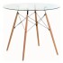Mesa Comedor Cocina Eames Redonda Vidrio 90 Cm Premium Atrix Transparente