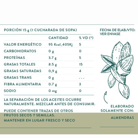 ¡OFERTA IMPERDIBLE! Crema de Almendras 190gs Samadhi ¡OFERTA IMPERDIBLE! Crema de Almendras 190gs Samadhi