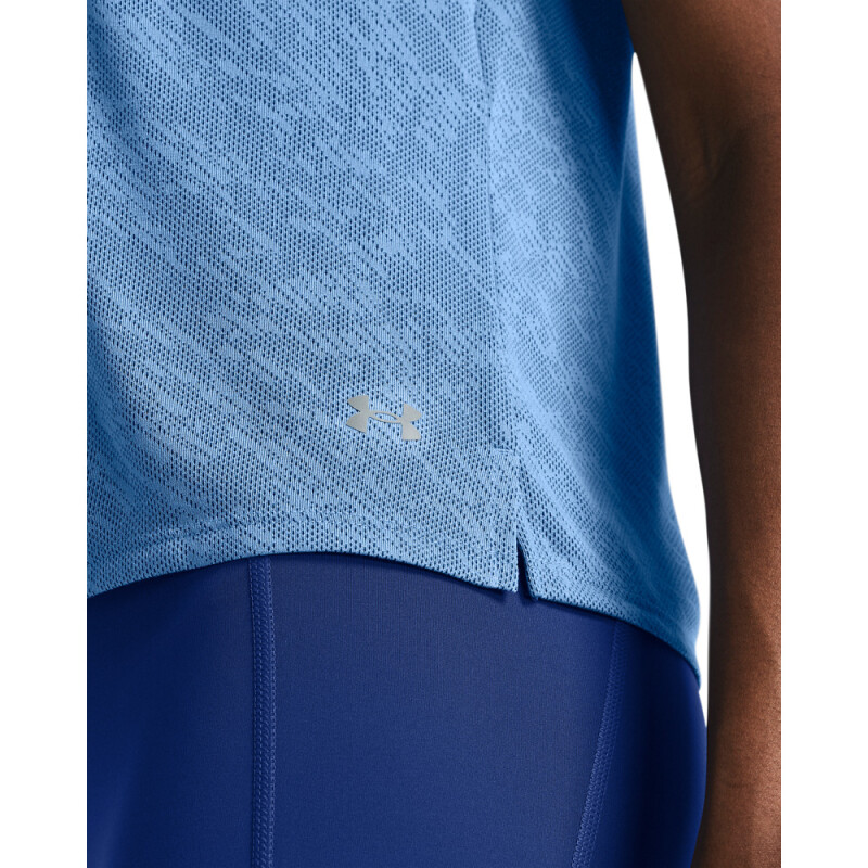 UA Launch Camo Shortsleeve-PPL BLU-465