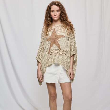 PONCHO STAR Beige