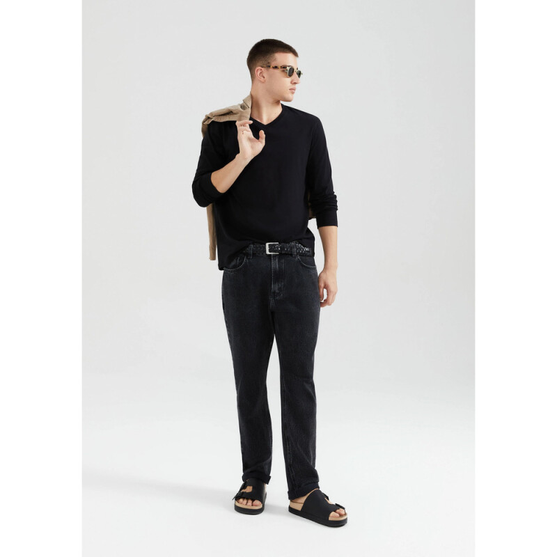 CAMISETA ML MASC PRETO ESCURO