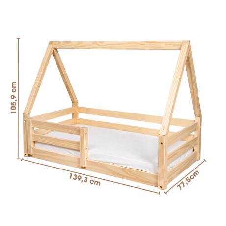 CAMA CASITA MADERA NATURAL-BEIGE FARM