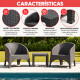 Juego de 2 sillones Olivia + Mesa 43x43 GRIS