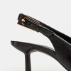 Stiletto Naomi en cuero liso Negro