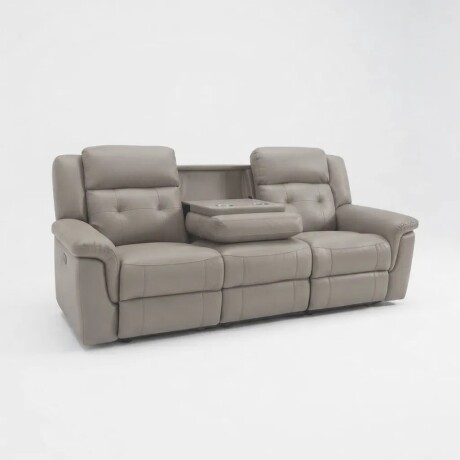 Sillón Sofá Cuero Ecológico 3 Cuerpos Eléctrico Reclinable Marrón