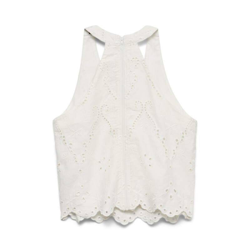VMLYNG SL HALTERNECK BROD ANGLAISE VEST SNOW WHITE